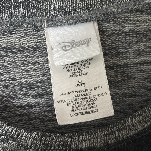 Disney Mickey Mouse Lightweight Knit Sweater XL (15/17) Gray Black - Picture 4 of 5
